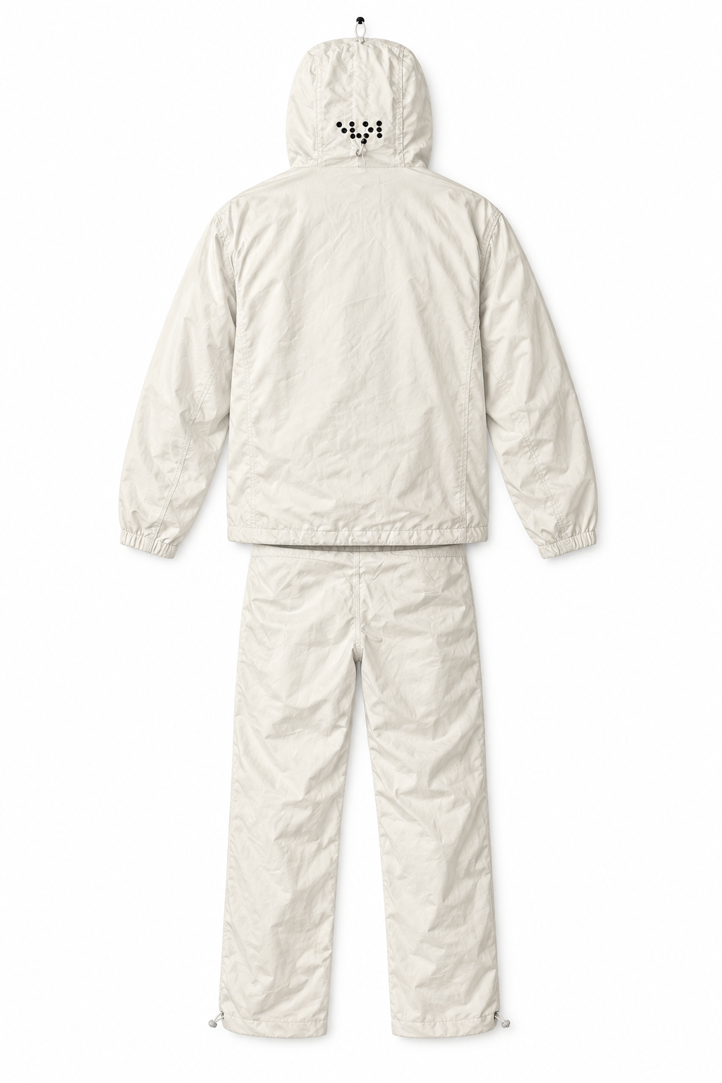 Cream set back-view flat lay